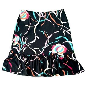 Parallel | Black Floral Ruffle Skirt Size S (Bundle With Matching SZ XS Top $20)
